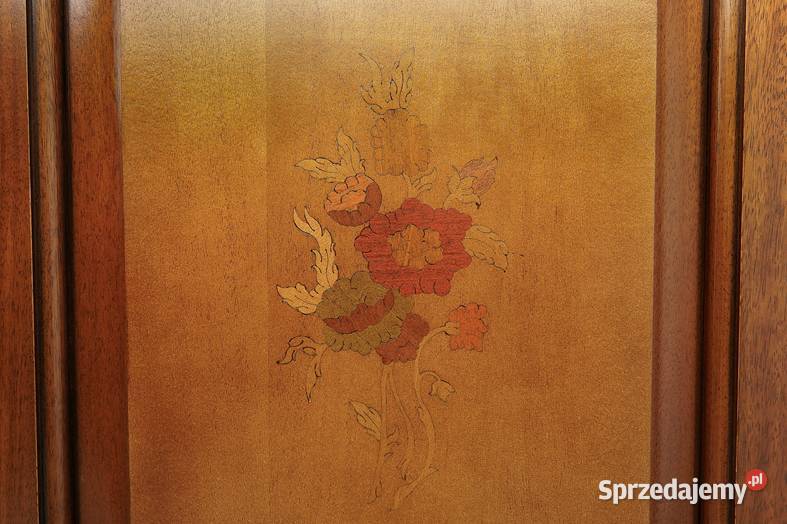 Stylowa intarsjowana szafa z kwiatowym motywem wielkopolskie Jerka