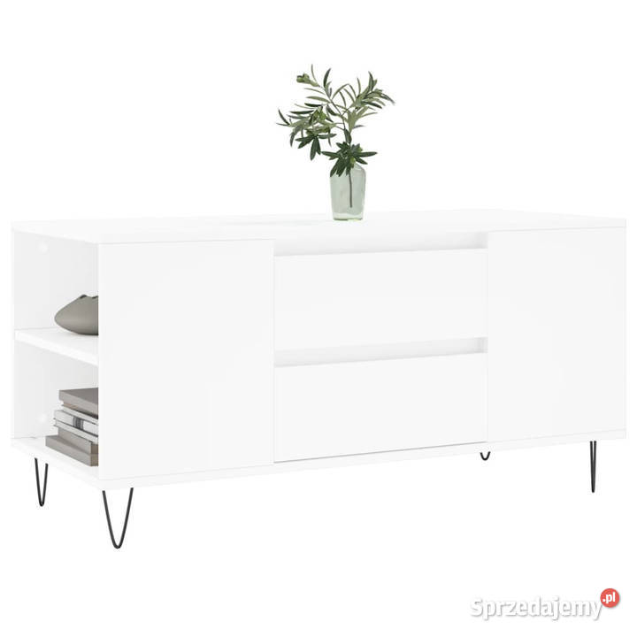 Stolik kawowy biały 102x445x50 materiał Warszawa