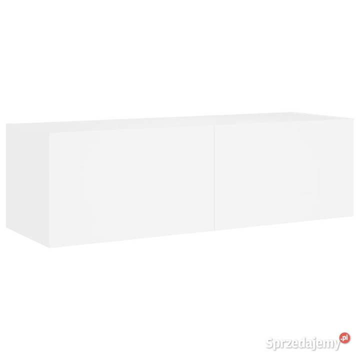 Ścienna szafka TV z LED biała 100x35x31 WM837295 mazowieckie Warszawa