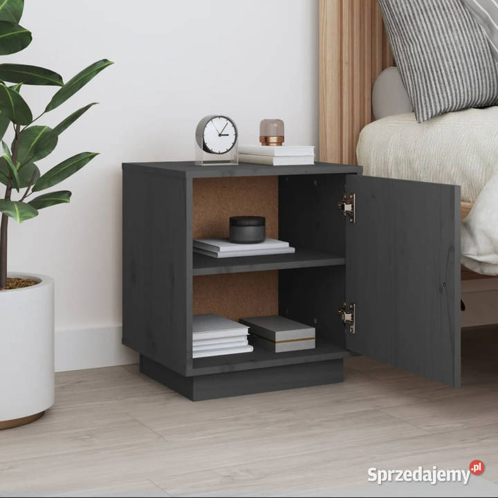 Szafka nocna szara 40x34x45 lite drewno sosnowe Warszawa