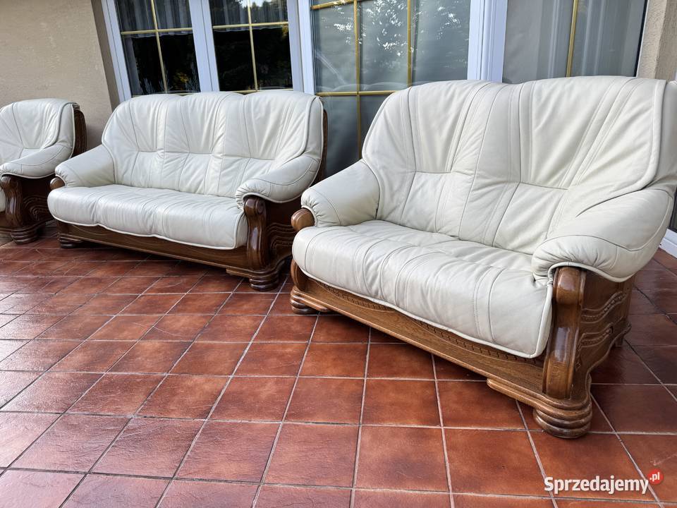 Zestaw mebli skórzanych wypoczynek skóra fotele Meble do salonu mazowieckie Sulbiny