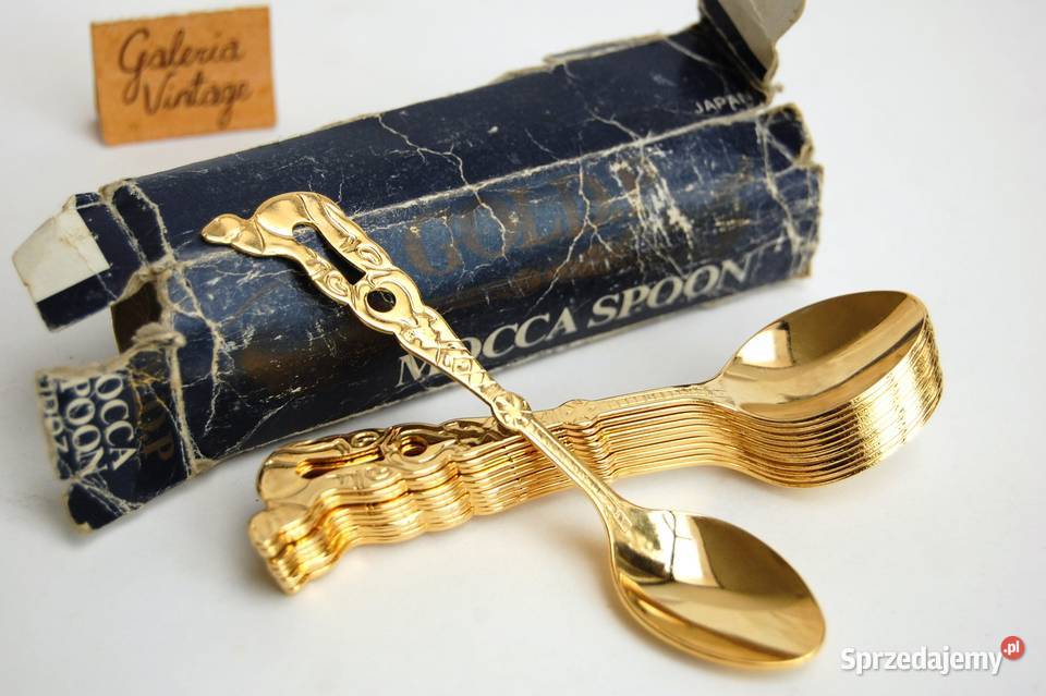 Platerowane złotem złote łyżeczki do kawy 12 Lublin sprzedam