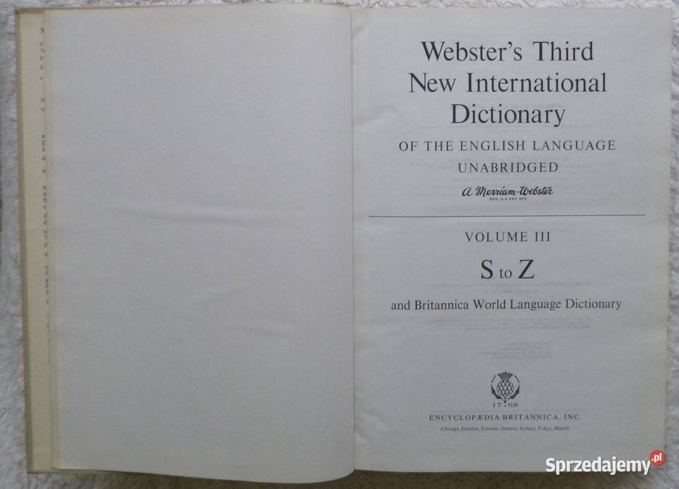 Websters Third International Dictionary t 13 Warszawa sprzedam