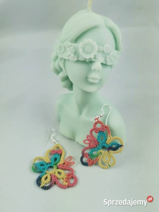 Kolczyki frywolitkowe małopolskie Wiśniowa