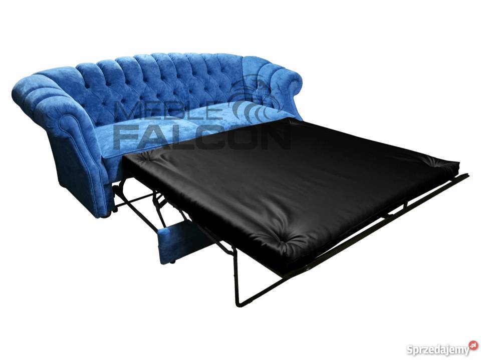 Pikowana sofa chesterfield Melford f spania czerwony Warszawa