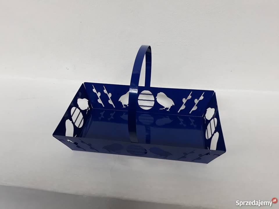 Nietypowy metalowy koszyk koszyczek wielkanocny biały Leżajsk