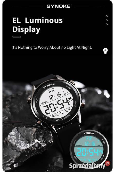 Zegarek sportowy elektroniczny LED Synoke męskie Gorzów Wielkopolski