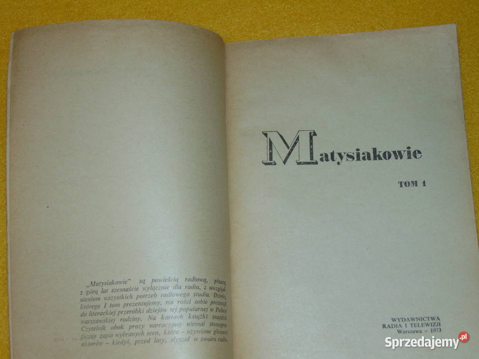 Matysiakowie Tom 1 Powieść radiowa w odcinkach Lublin