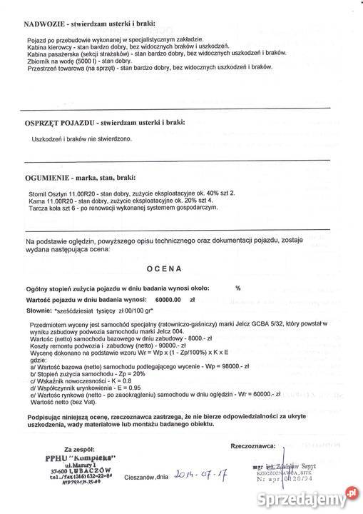 Ciężki samochód ratowniczo gaśniczy diesel Cieszanów