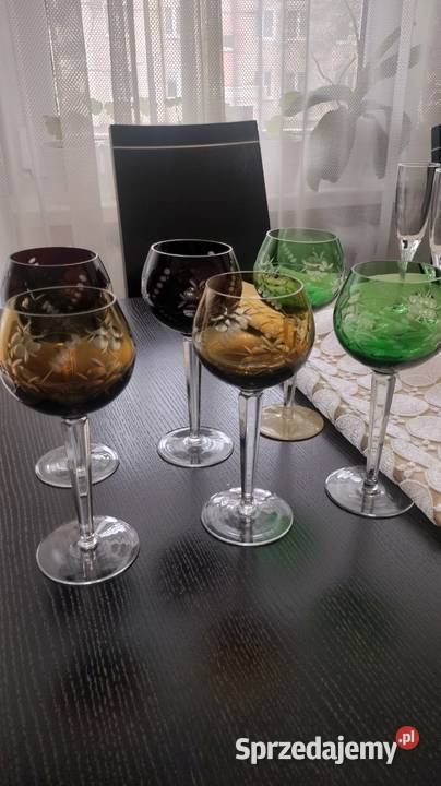 Kieliszki szkło barwione 6 Żyrardów sprzedam