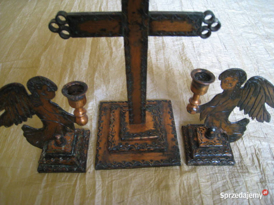 Aniołki i krzyż wykonanie rękodzielnicze w