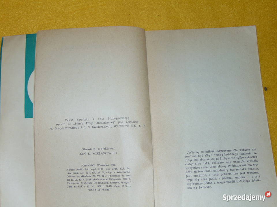 W klatce Eliza Orzeszkowa miękka z obwolutą Lublin