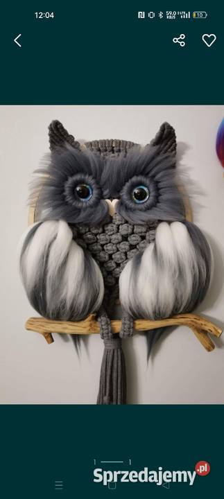 Sowa Makrama ręcznie robiona Dekoracje i ozdoby Oława