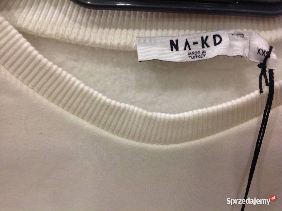 Bluza dresowa oversize NAKD r XXS nowa biały Pozostałe