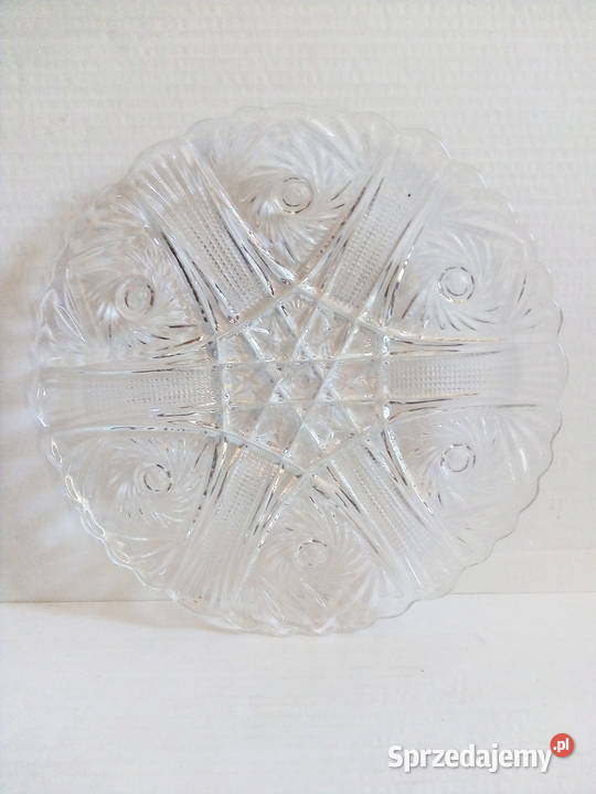 szklana patera Ząbkowice vintage PRL rozeta śląskie Częstochowa