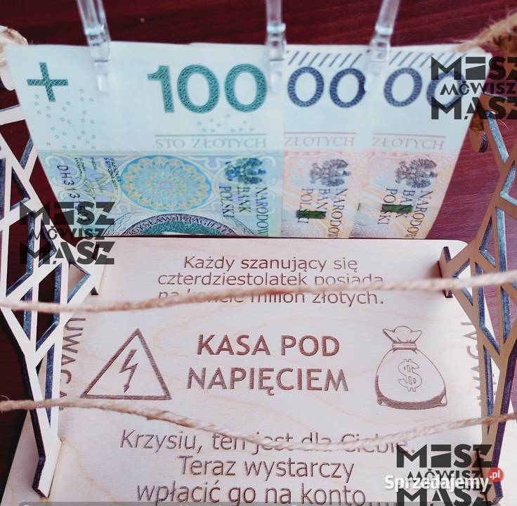 Stojakpudełko na kasę elektryka urodziny awans Rękodzieło Borne Sulinowo