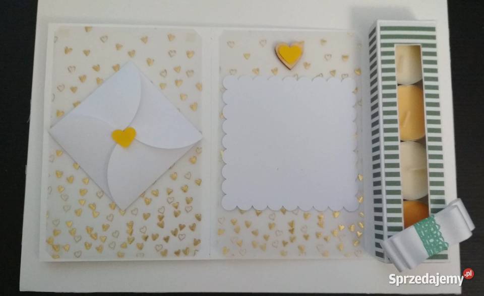 Kartka ślub tealight handmade 3D Rękodzieło Piaseczno