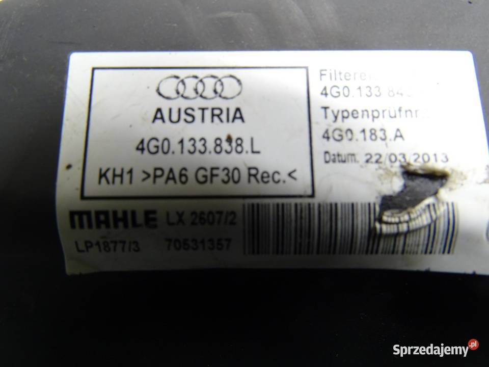 OBUDOWA FILTRA POWIETRZA 4G0133838L AUDI A6 C7