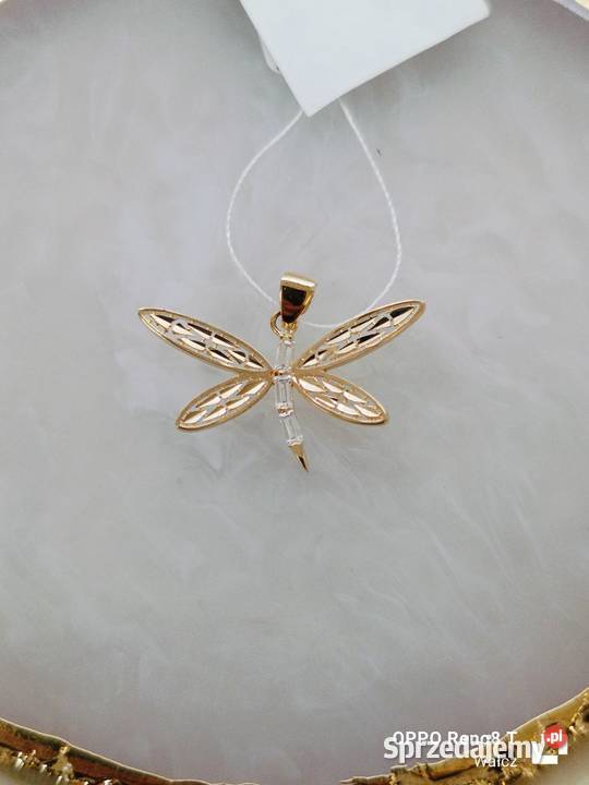 Złota Nowa zawieszka z cyrkoniami wys19mmpr585 Wisiorki Wałcz