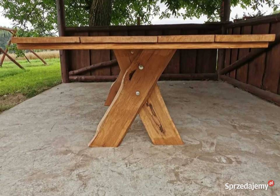 Ręcznie wykonany stół z litego drewna jesion dąb Żnin
