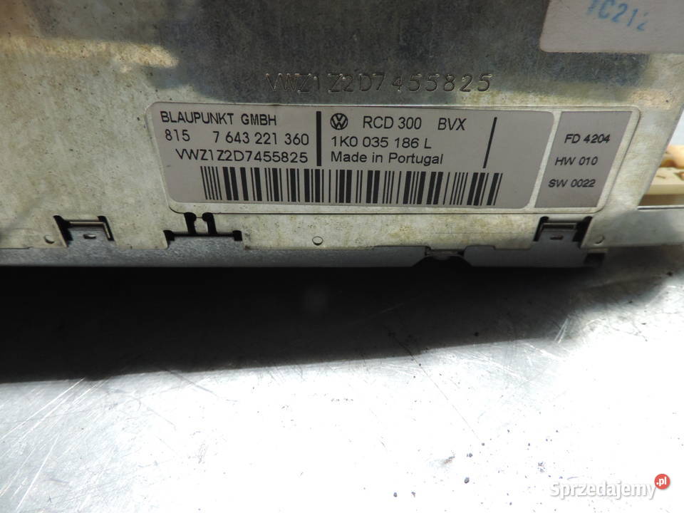 RADIO RADIOODTWARZACZ CD 1K0035186L VW TOURAN 1 Nowy Sącz