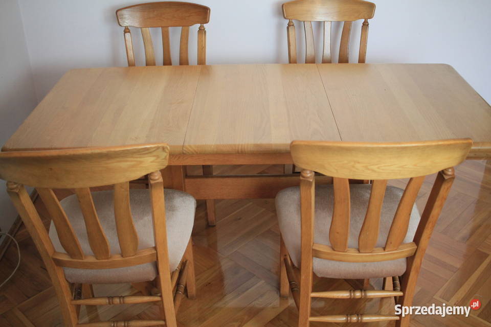 Stół jadalniasalon komplet krzeseł DĄB