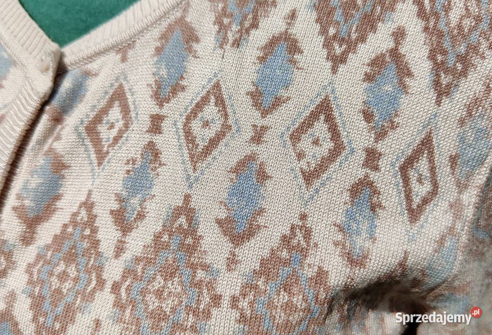 Beżowy sweter kardigan Esmara 40 wzór aztec boho zachodniopomorskie sprzedam