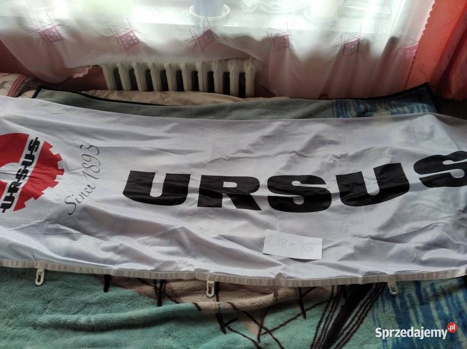 Ursus flaga 238x85 pamiątka oryginalna Lublin