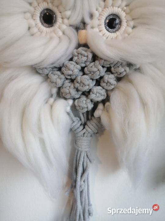 Sowa ze sznurka makrama rękodzieło Brzesko