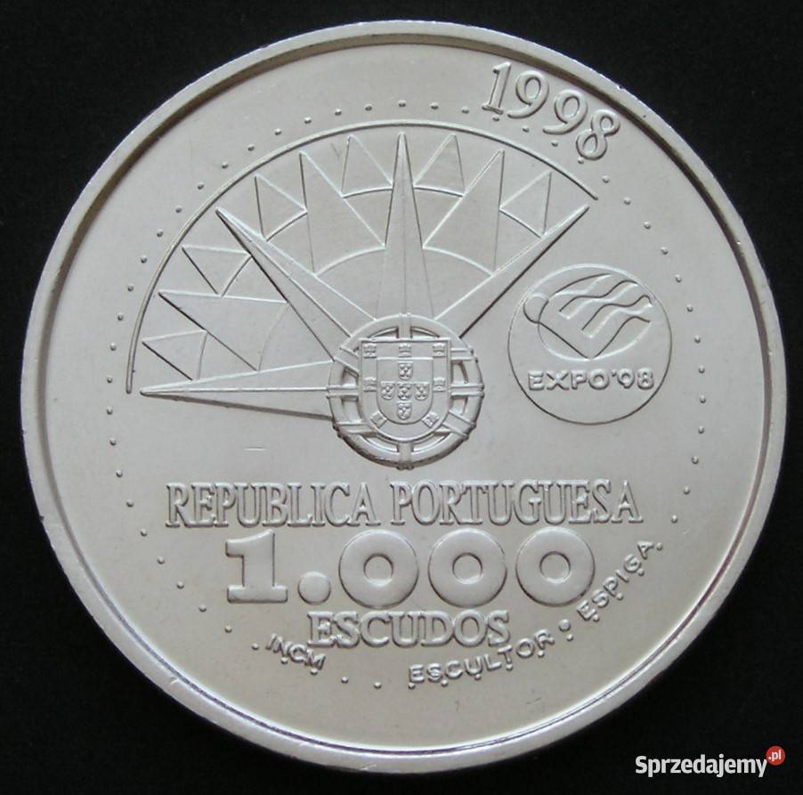 Portugalia 1000 escudos 1998 Ocean SREBRO stan 1 Łódź