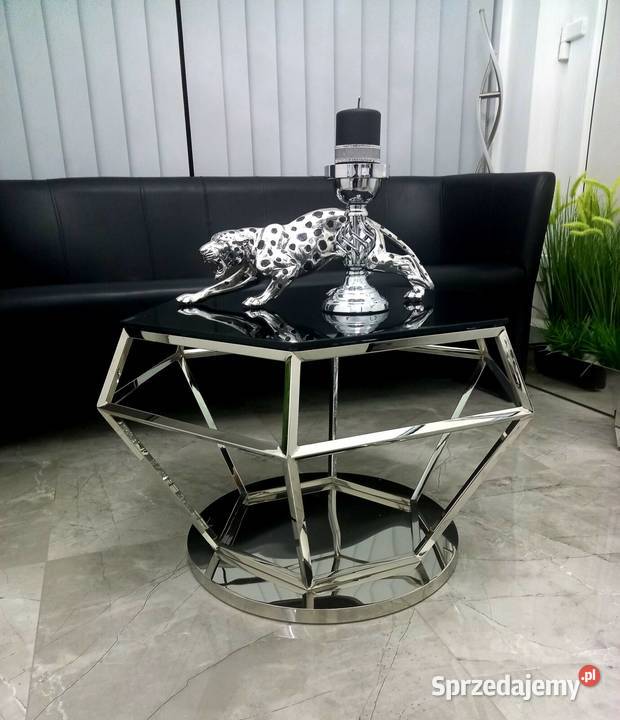 Stolik kawowy ława Diamentino Srebrny 80x80x50 Golkowice