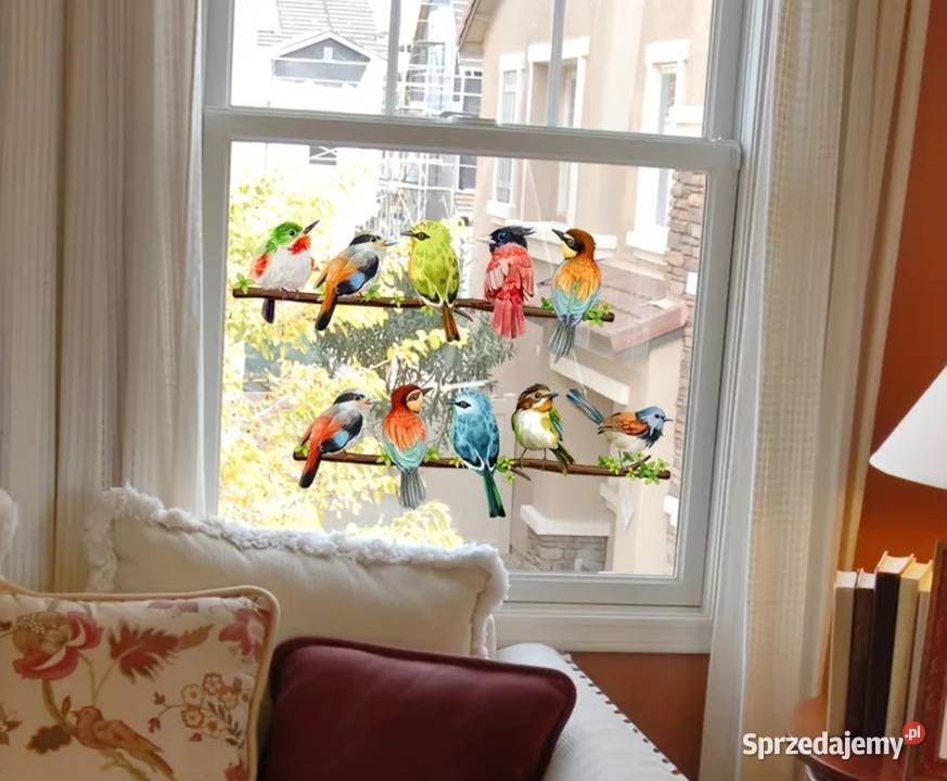 Naklejka na szybę folia z ptakami Ząbki