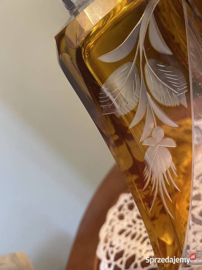 Karafka z kieliszkami z krysztalu Bohemia Jelenia Góra