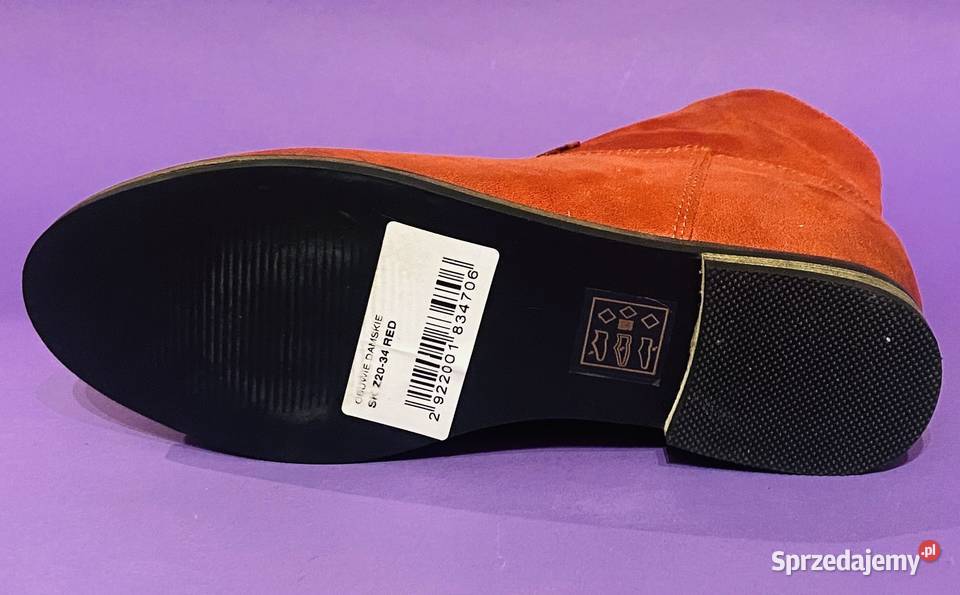 Czerwone damskie botki rozmiar 38 SKZ2034 Żyrardów