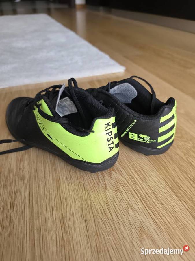 Buty piłkarskie korki Kipsta 100 czarnoneonowe Bełchatów
