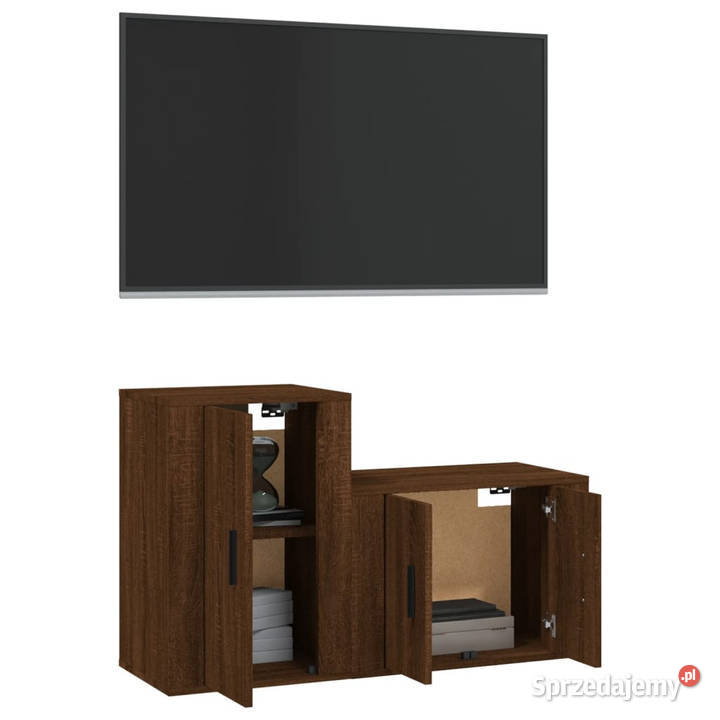 Zestaw 2 szafek pod TV brązowy dąb materiał RTV mazowieckie Warszawa sprzedam