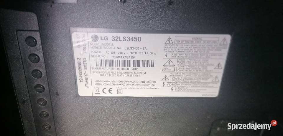 Telewizor Lg 32 uszkodzony Telewizory Chrzanów