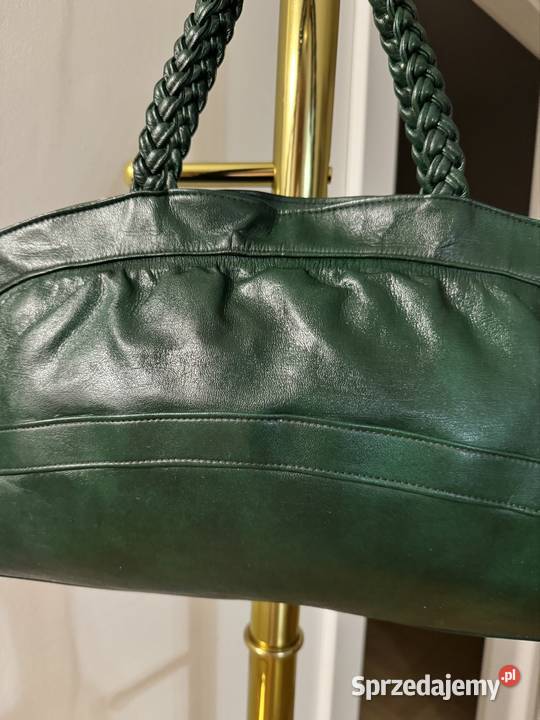 Torebka z naturalnej skóry z plecioną rączką Na 42cm Moda i Styl Częstochowa