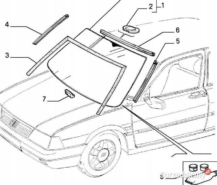 USZCZELKA SZYBY CZOŁOWEJ GÓRNA FIAT TEMPRA ASO
