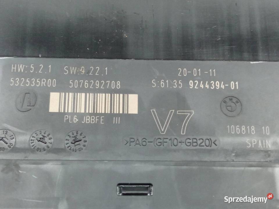 MODUŁ KOMFORTU 9244394 Bmw Seria 5 VI 2010