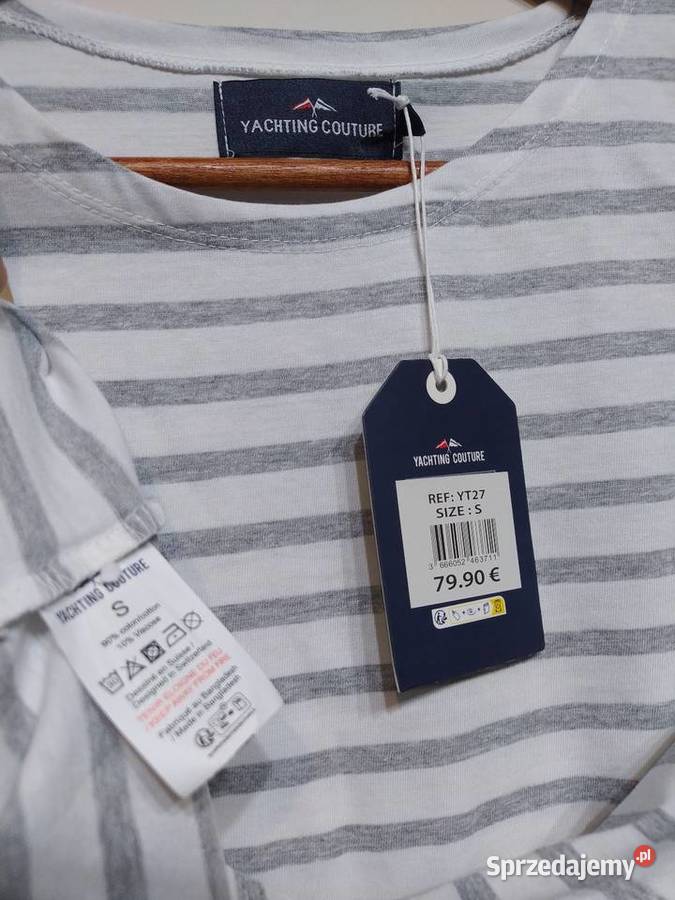 Yachting Couture S bluzka tunika paski popielaty małopolskie Kraków sprzedam