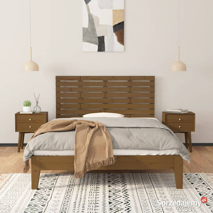 Wezgłowie łóżka miodowy brąz 146x3x63 lite