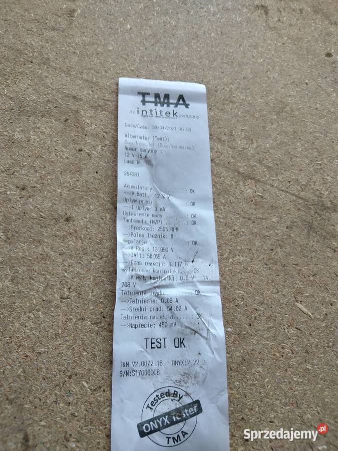 Alternator Bosch 70 amperów Rok produkcji 1998 Gołcza