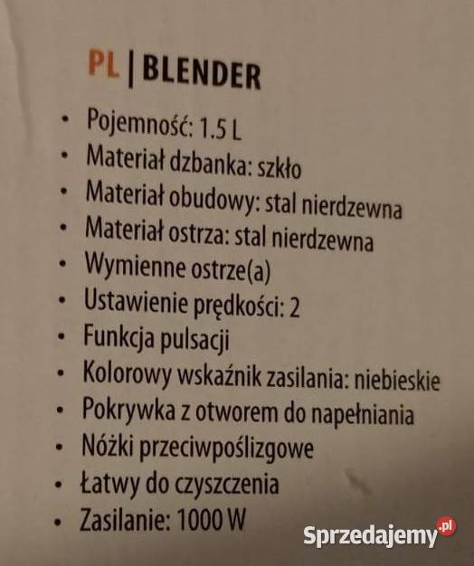 Tristar Bl4471 Mikser Szklany Dzbanek 1000 w nie