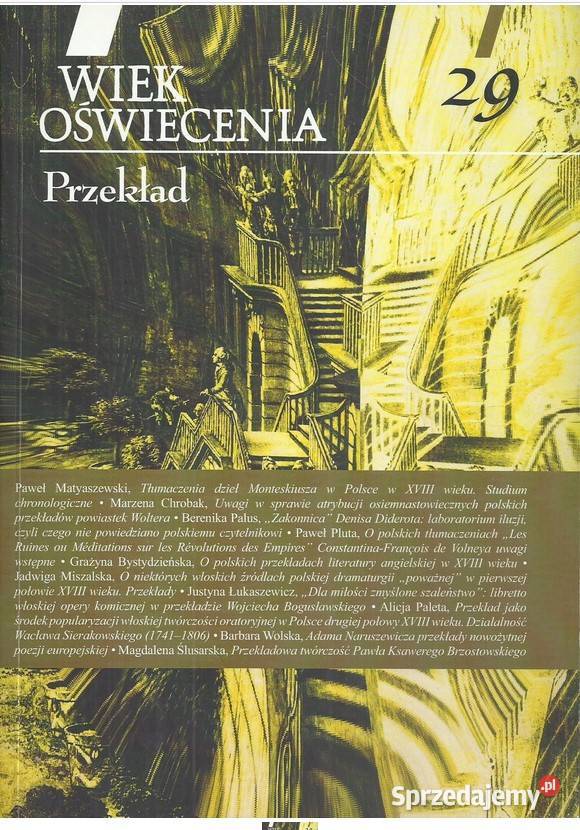 Wiek Oświecenia 29 Przekład Łódź sprzedam