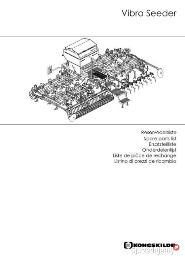 Kongskilde Vibro Seeder siewnik katalog części motoryzacja, transport Kielce sprzedam