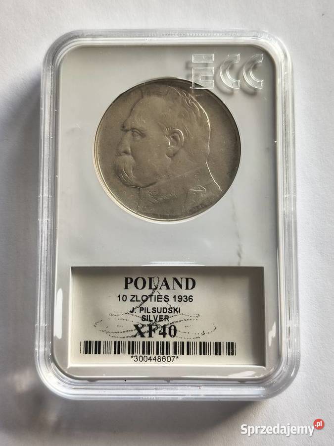 10 1936 Józef Piłsudski grading GNC XF40 zachodniopomorskie Szczecin
