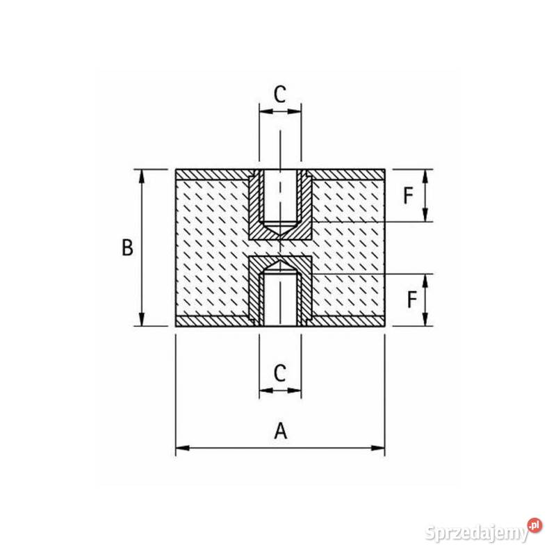 Amortyzator gumowy żeńskiżeński typ C Fi 40x30