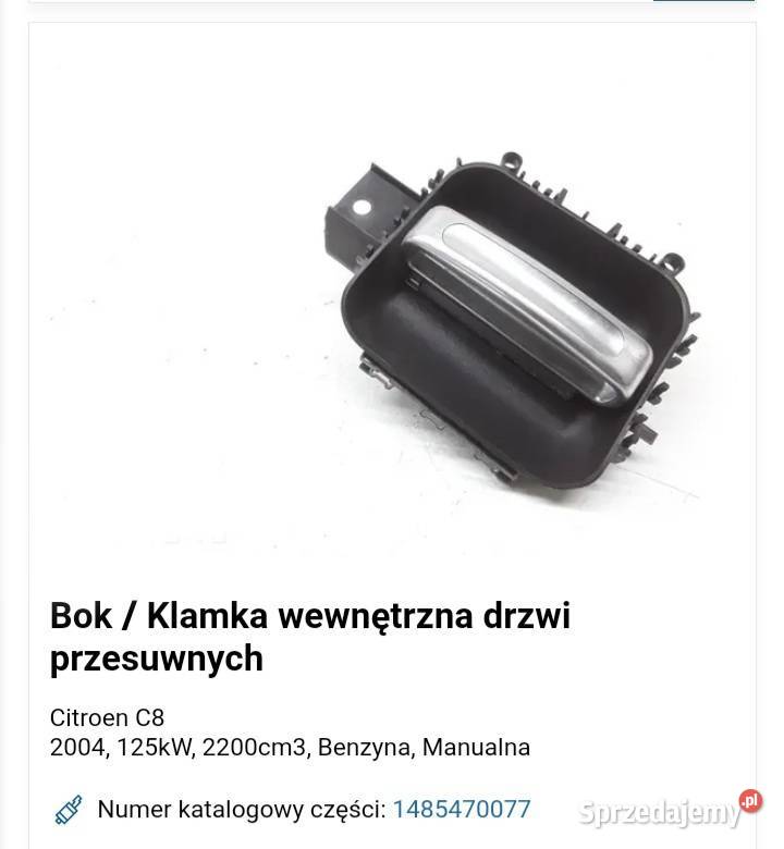 Klamka wewnętrzna citron c8 807lancia 1489344088 Ostrów Wielkopolski