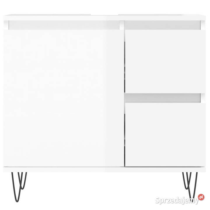 Szafka łazienkowa wysoki połysk biała 65x33x60